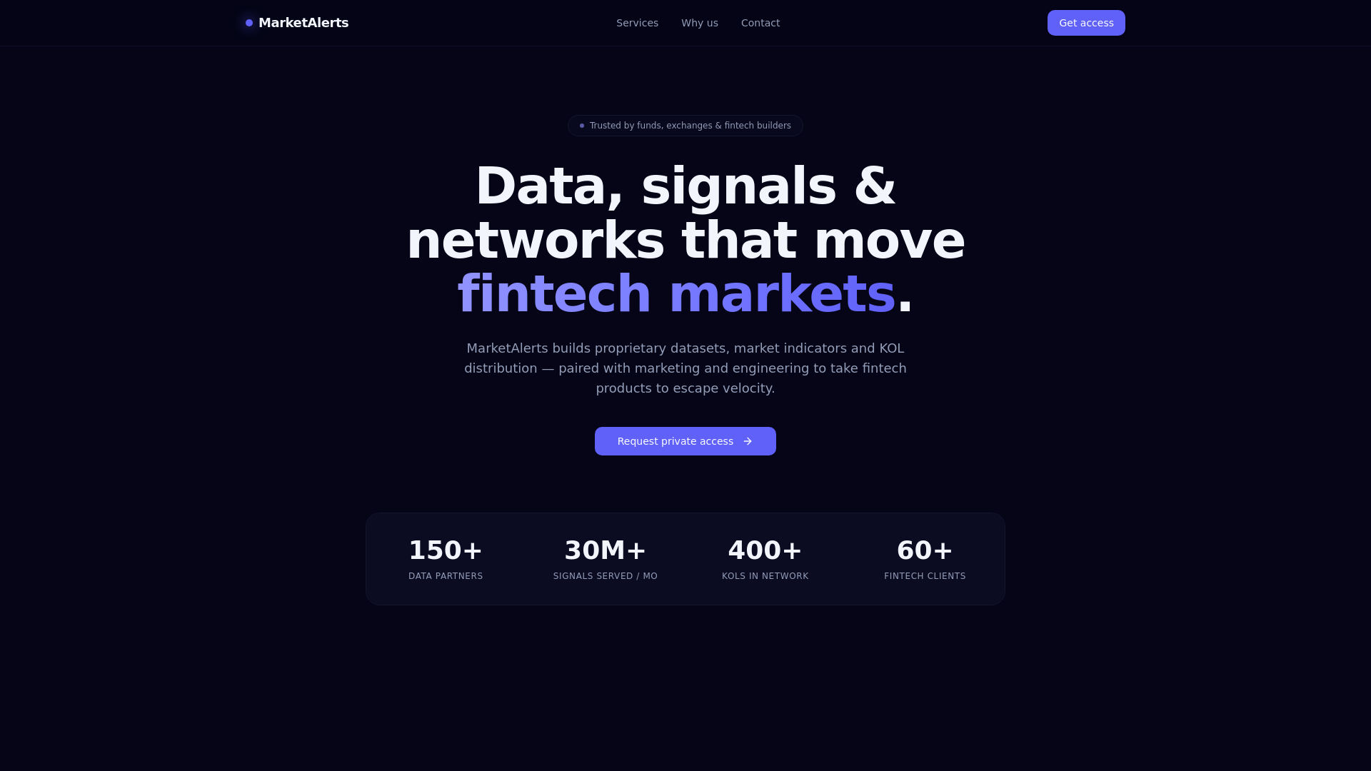 MarketAlerts — Data, Signals & Fintech Growth