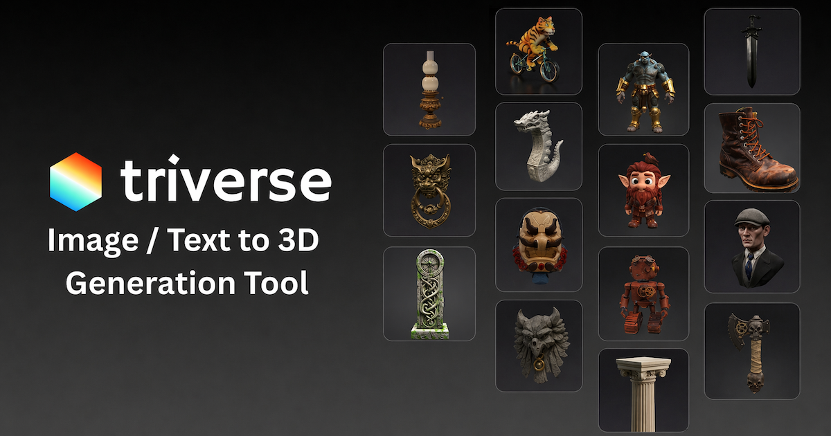 Free Text & Image to 3D AI Model Generator | Triverse AI