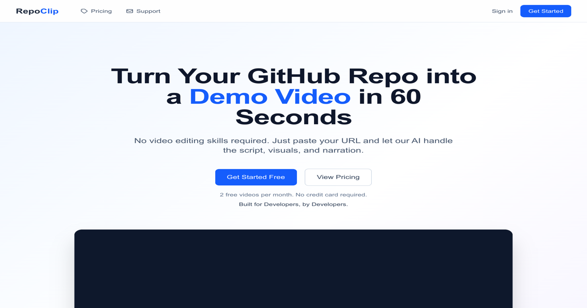RepoClip - Turn Your Code into Stunning Videos